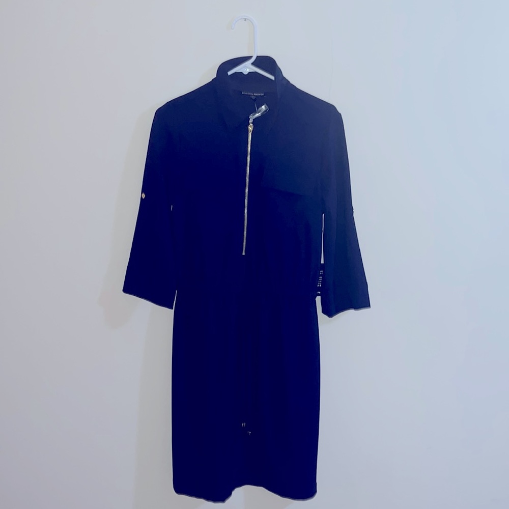 Boston Proper Women’s Blue Half Zip-up Cocktail Dress